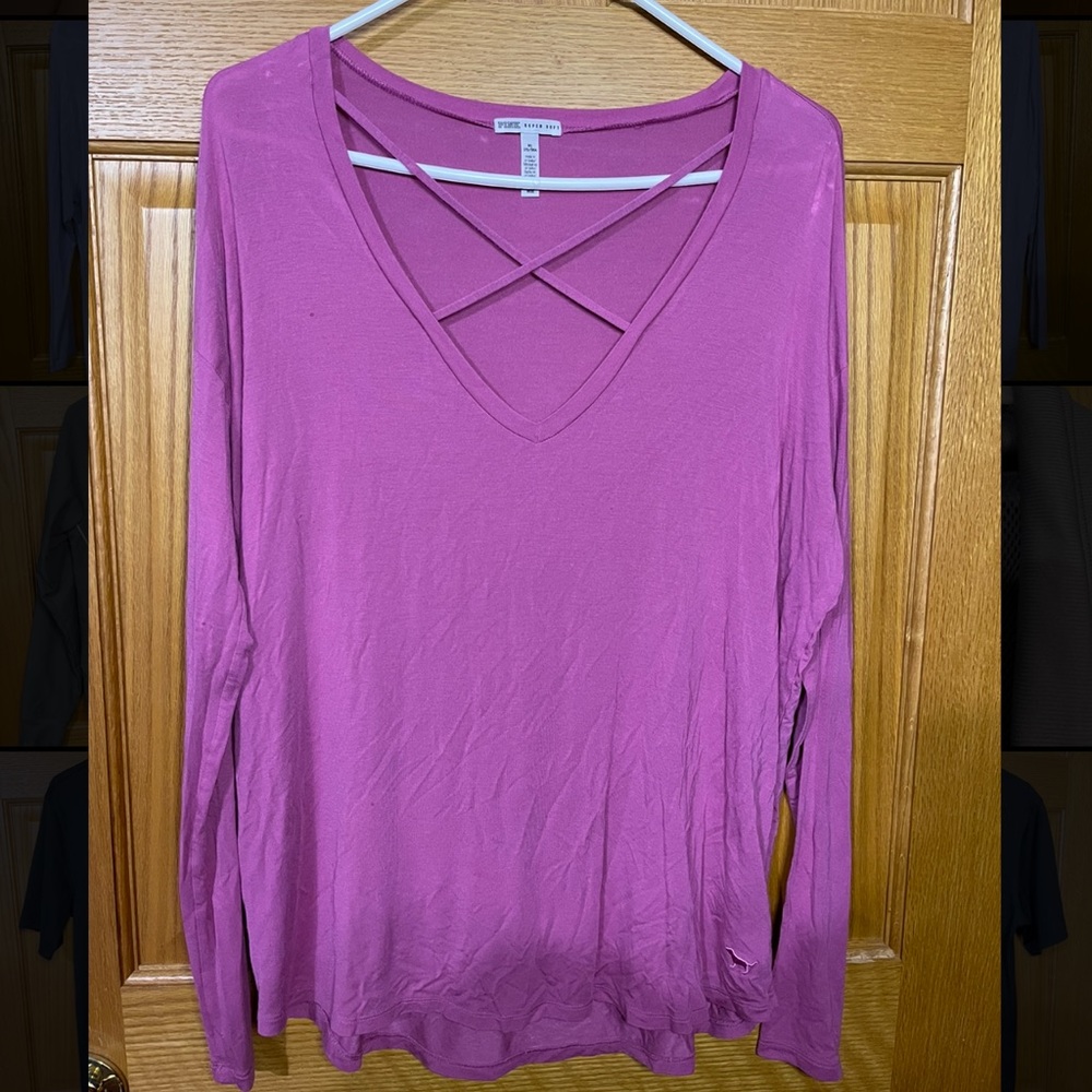 Pink/magenta long sleeve tee